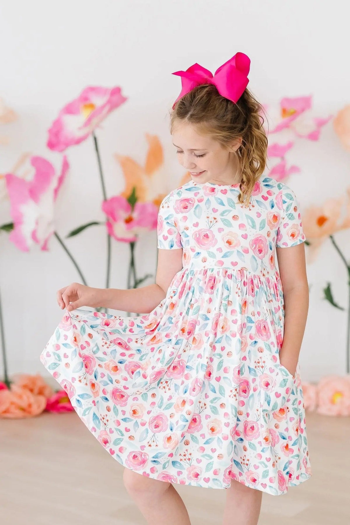 Rosettes S/S Pocket Twirl Dress - Dress, Day Dress, One-piece garment, Pink, Facial expression | Everetts Place