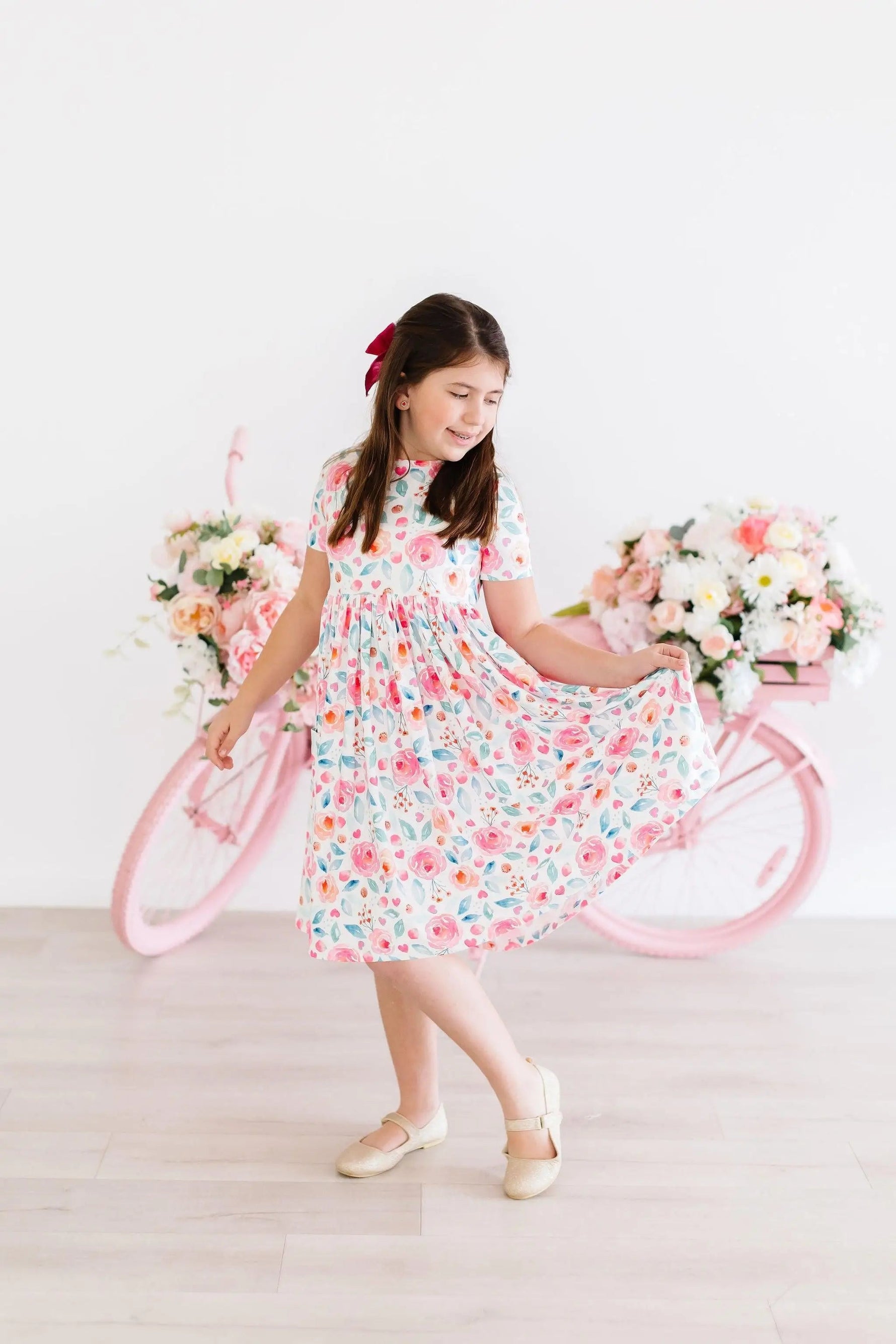Mila & Rose ® Rosettes S/S Pocket Twirl Dress - 