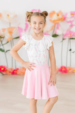 Mila & Rose ® Rosie Posie S/S Flutter Sleeve Leotard - 