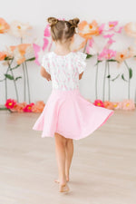 Mila & Rose ® Rosie Posie S/S Flutter Sleeve Leotard - 