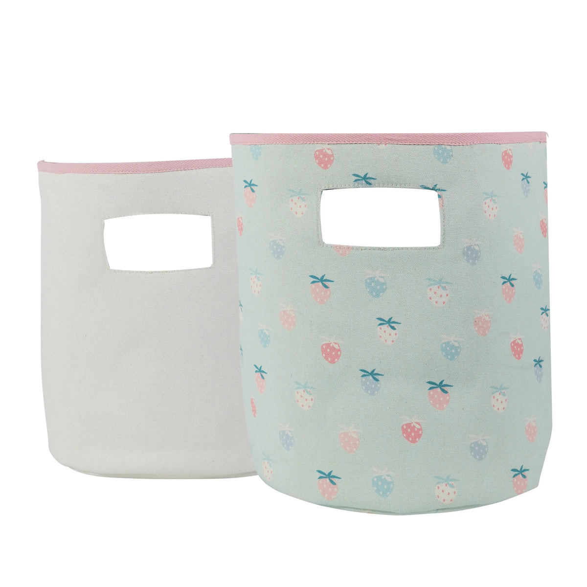 Goosewaddle® | Newborn Baby Blankets Toys Teethers Bibs & More Rosie (Strawberry) Soft Storage 2 Pack - 