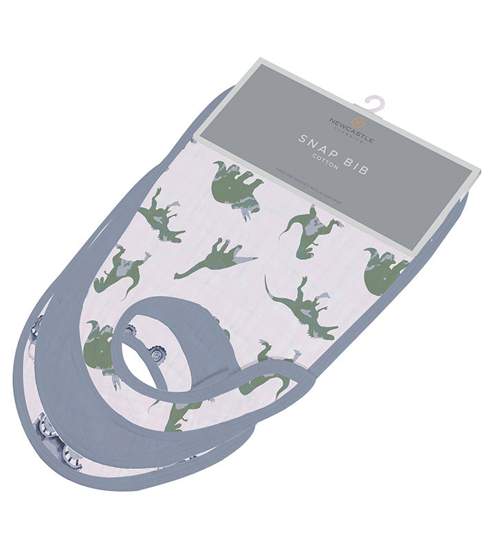Rough Terrain Cotton Snap Bibs for Feeding and Teething 100 Percent Natural Soft Muslin Newcastle Classics