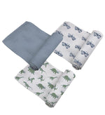 Newcastle Classics Rough Terrain Cotton Swaddle 3 Pack Soft Breathable Blankets for Babies - 