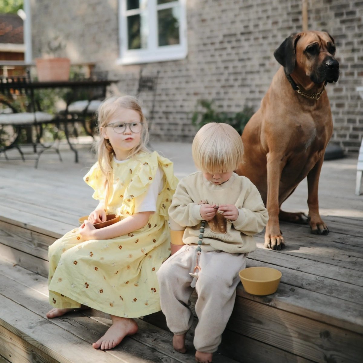 Mushie Round Dinnerware Bowl Set BPA Free Plastic Dishwasher Safe Microwave Safe - Everetts Place Boutique - 