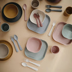 Mushie Round Dinnerware Bowl Set BPA Free Plastic Dishwasher Safe Microwave Safe - Everetts Place Boutique - 