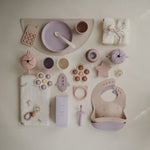 Mushie Round Dinnerware Plates BPA Free Plastic Set Dishwasher Microwave Safe - Everetts Place Boutique - 