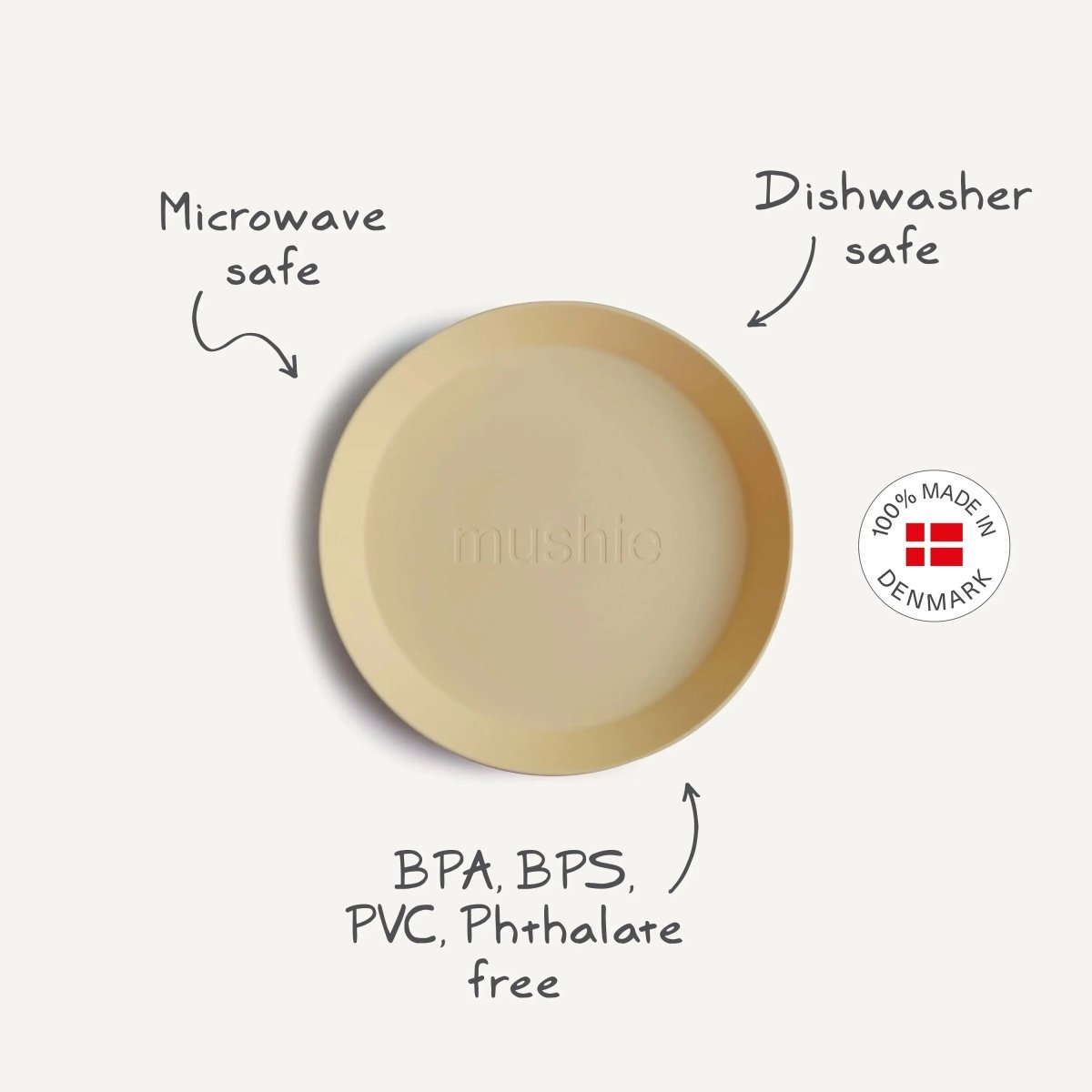 Mushie Round Dinnerware Plates BPA Free Plastic Set Dishwasher Microwave Safe - Everetts Place Boutique - 