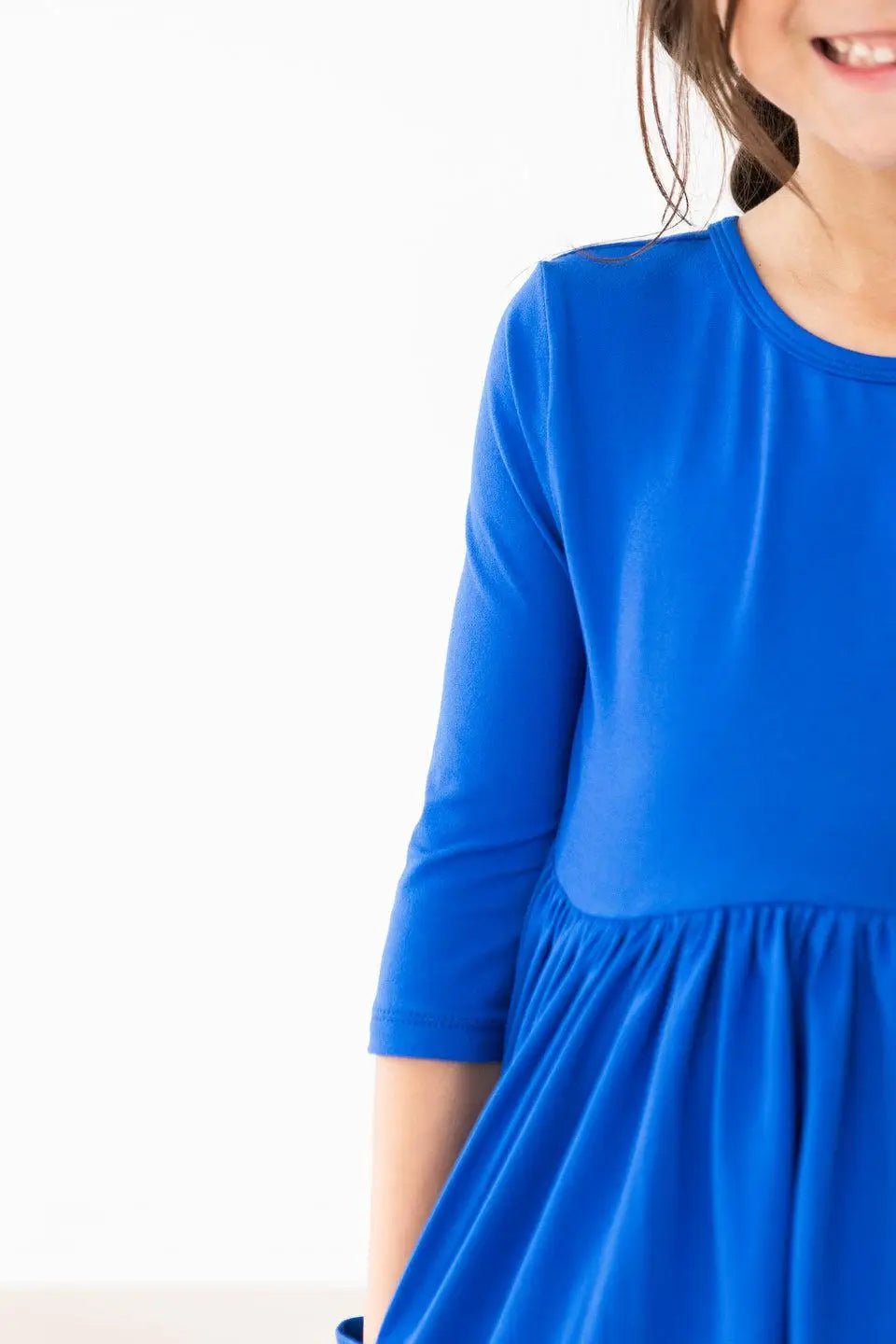 Mila & Rose ® Royal Blue 3/4 Sleeve Pocket Twirl Dress - 
