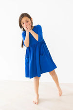 Mila & Rose ® Royal Blue 3/4 Sleeve Pocket Twirl Dress - 