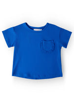 Royal Blue Ruffle Pocket Tee - Blue, Sleeve, Active Shirt, Baby & Toddler Clothing, Denim | Everetts Place