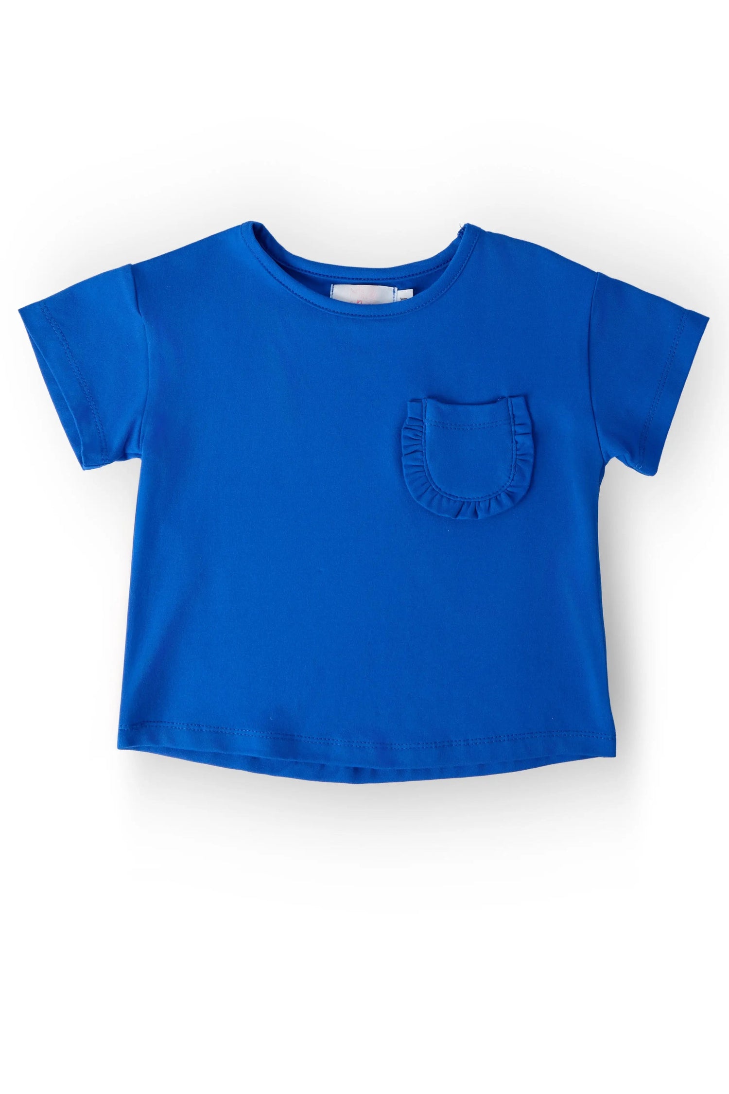 Royal Blue Ruffle Pocket Tee - Blue, Sleeve, Active Shirt, Baby & Toddler Clothing, Denim | Everetts Place