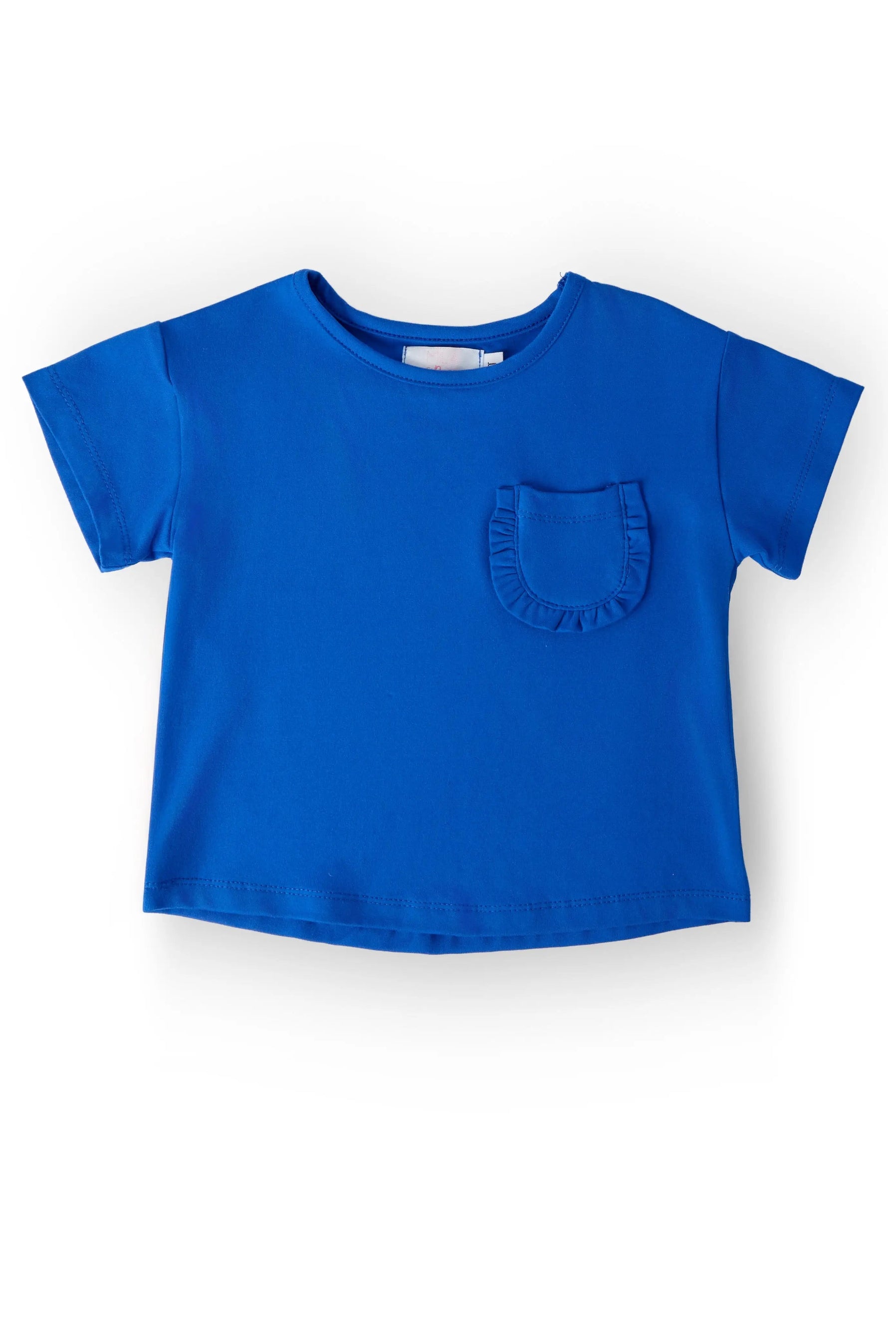 Royal Blue Ruffle Pocket Tee - Blue, Sleeve, Active Shirt, Baby & Toddler Clothing, Denim | Everetts Place