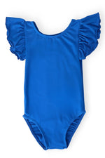 Mila & Rose ® Royal Blue S/S Flutter Sleeve Leotard - 