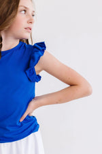 Mila & Rose ® Royal Blue S/S Ruffle Tee - 