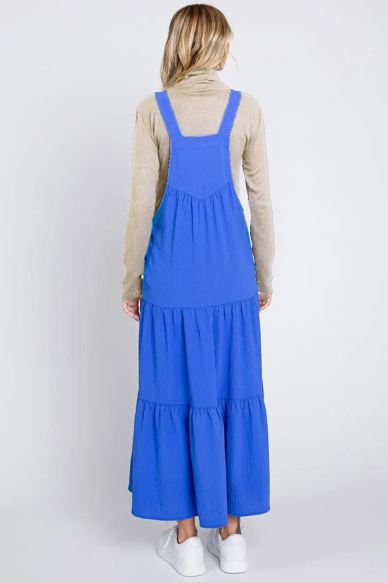 PinkBlush Royal Button Sling Tiered Maternity Midi Dress - 