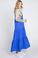 PinkBlush Royal Button Sling Tiered Maternity Midi Dress - 