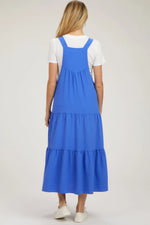 PinkBlush Royal Button Sling Tiered Maternity Midi Dress - 