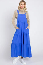 Royal Button Sling Tiered Maternity Midi Dress - One-piece garment, Day Dress, Shoe, Person, Top | Everetts Place