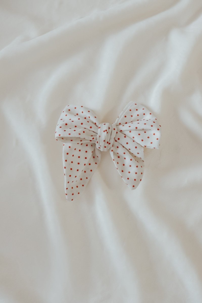 Little Mae & Co Ruby Bow Clips Handmade Cotton Floral Hair Accessories - Everetts Place Boutique - 