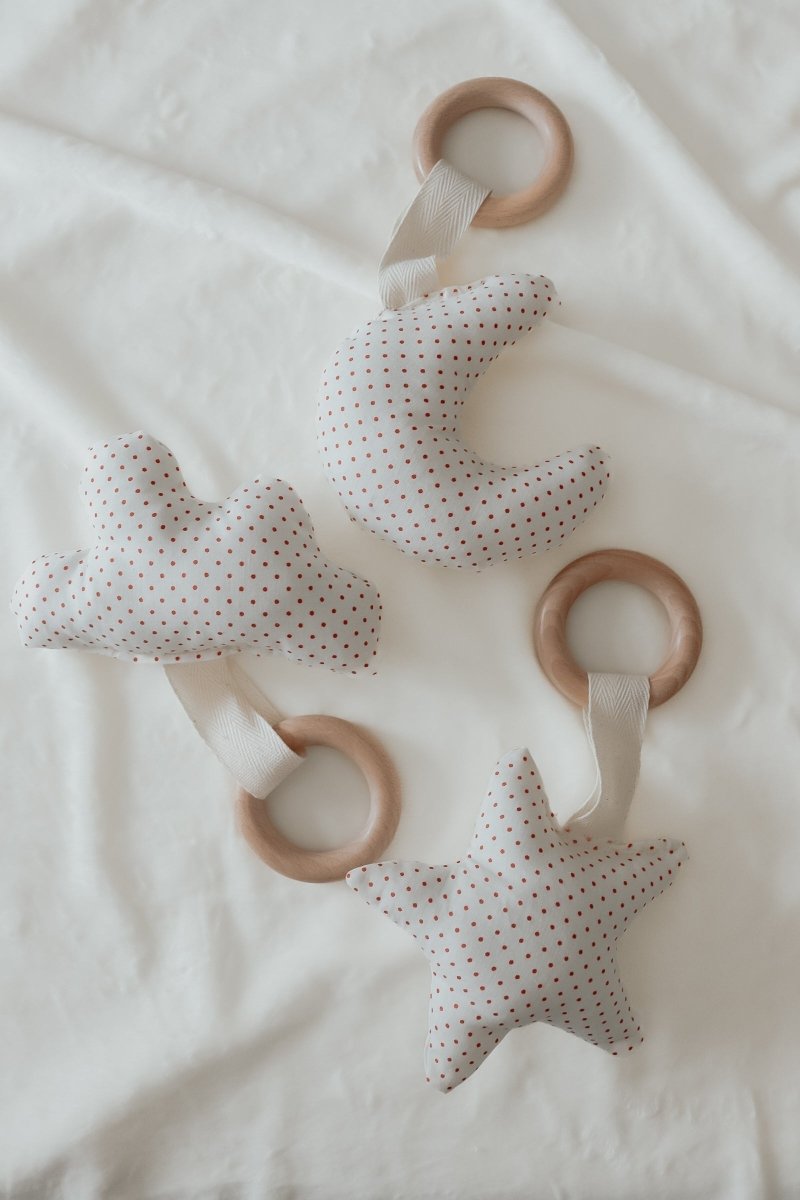 Little Mae & Co Ruby Wooden Shape Teethers Star Moon Cloud Baby Toy - Everetts Place Boutique - 