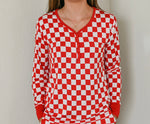 DREAM BIG LITTLE CO Rudolph Checkers Nursing Dream Top For Women Bamboo ViscoseEveretts Place