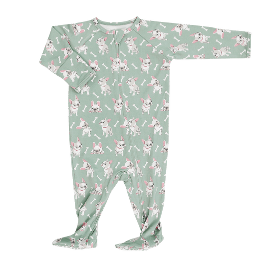 Ruff and Stuff Zipper Footie Sweet Bamboo Everetts Place: Online Boutique