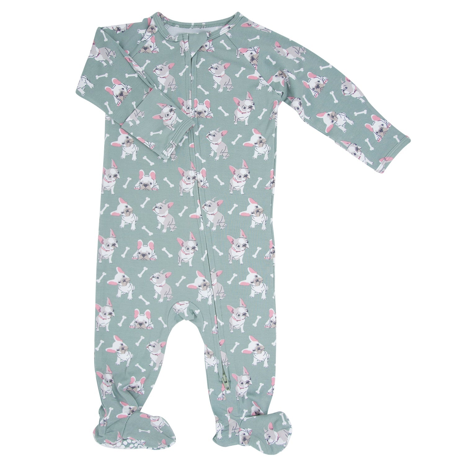 Ruff and Stuff Zipper Footie Sweet Bamboo Everetts Place: Online Boutique