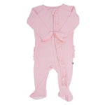 Sweet Bamboo Ruffle Baby Footie with 2 Way Zipper and No Slip Grips for Infants - 