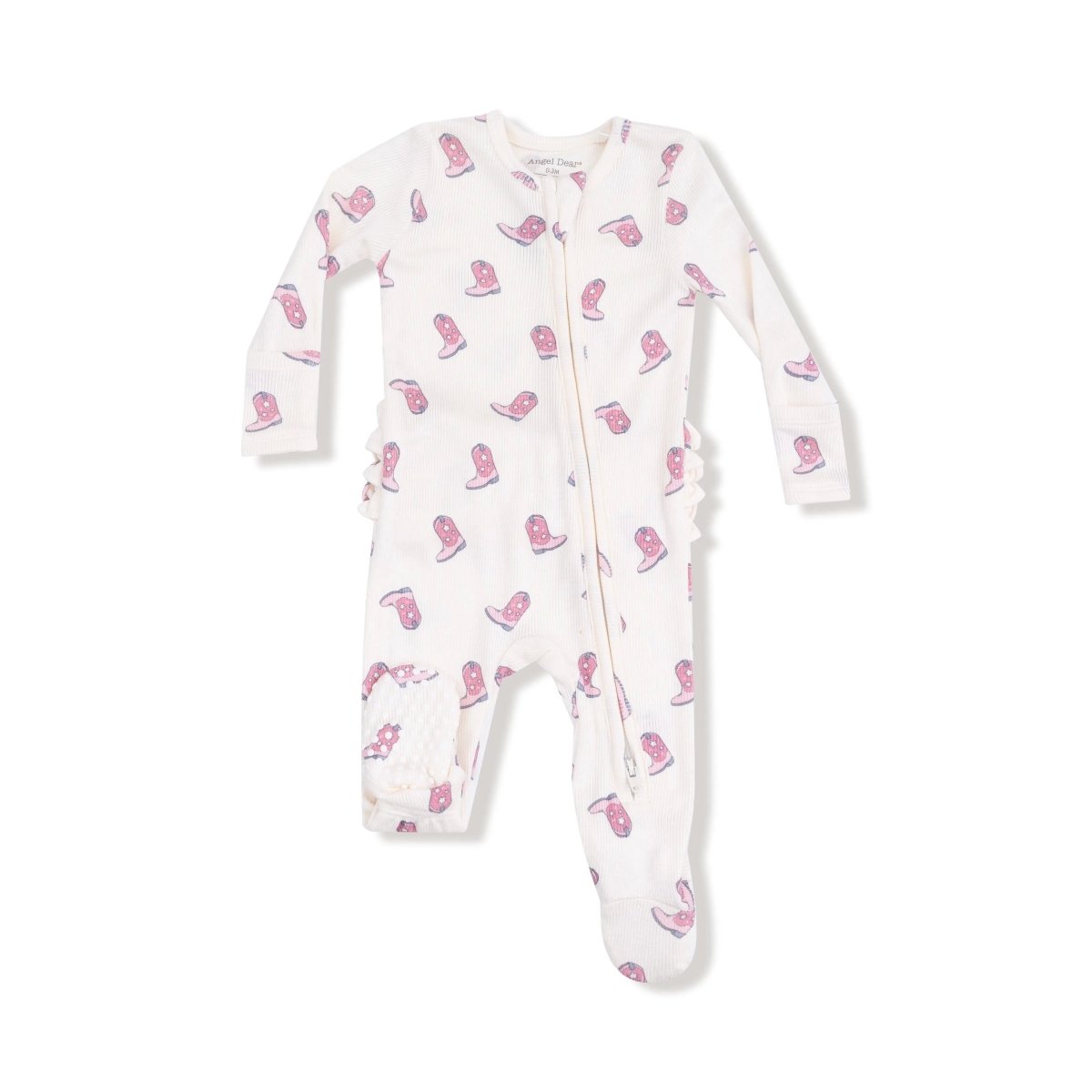 Angel Dear Ruffle Back Zipper Footie 2 Way Easy Diaper Changes Cozy - Everetts Place Boutique - 