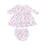Angel Dear Ruffle Collar Waffle Knit Dress With Bloomer Set for Baby - Everetts Place Boutique - 