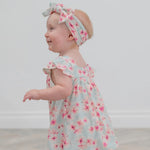 Sweet Bamboo Charming Floral Ruffle Dress with Matching Bloomer Set for Baby Girls - Apparel & Accessories > Clothing > Baby & Toddler Clothing > Baby One-Pieces baby daywear