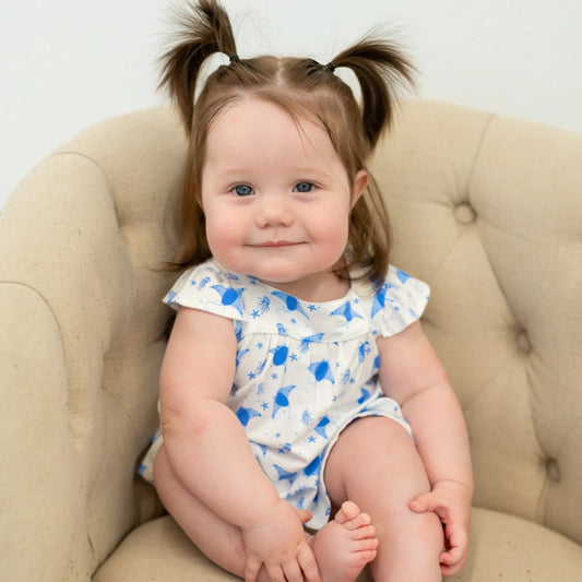 Ruffle Dress and Bloomer Set for Comfy Daywear with Cap Sleeves and Matching Bloomers Sweet Bamboo