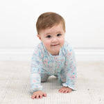 Sweet Bamboo Premium Ruffle Footie with Two Way Zipper and No Slip Grips for Babies - Apparel & Accessories > Clothing > Baby & Toddler Clothing > Baby One-Pieces Ruffle Footies