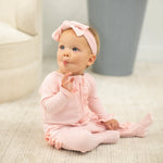 Sweet Bamboo Hypoallergenic Ruffle Footie with Silky Smooth Fabric for Baby Girls - Apparel & Accessories > Clothing > Baby & Toddler Clothing > Baby One-Pieces Ruffle Footies