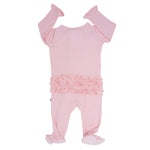 Sweet Bamboo Ruffle Baby Footie with 2 Way Zipper and No Slip Grips for Infants - Apparel & Accessories > Clothing > Baby & Toddler Clothing > Baby & Toddler Sleepwear Ruffle Footies