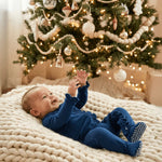 Ruffle Footie Navy Blue - Child, Baby & Toddler Clothing, Toddler, Christmas tree, Infant | Everetts Place