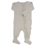 Sweet Bamboo Ruffle Footie Oatmeal Rib - 