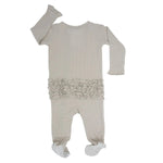 Sweet Bamboo Ruffle Footie Oatmeal Rib - 