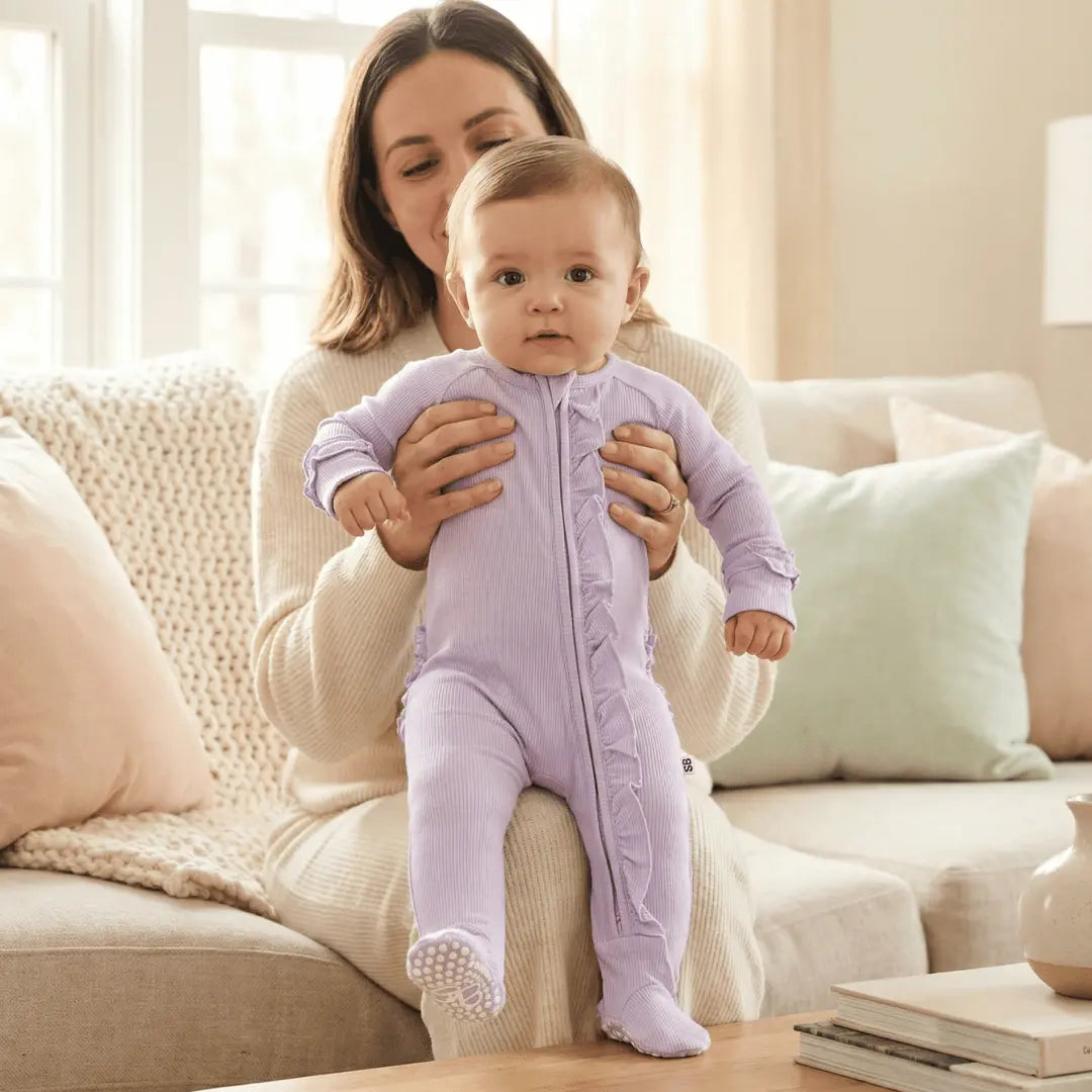 Ruffle Footie Orchid Petal Rib - Baby & Toddler Clothing, Child, Nightwear, Comfort, Toddler | Everetts Place