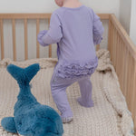 Sweet Bamboo Ruffle Footie Orchid Petal Rib - 