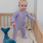 Sweet Bamboo Ruffle Footie Orchid Petal Rib - 
