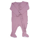 Sweet Bamboo Ruffle Footie Petunia Pink Rib - 