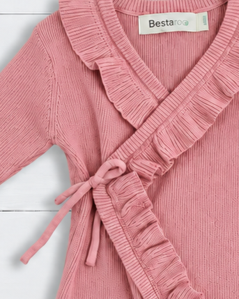 Ruffle Knit Romper in Dusty Rose by Bestaroo