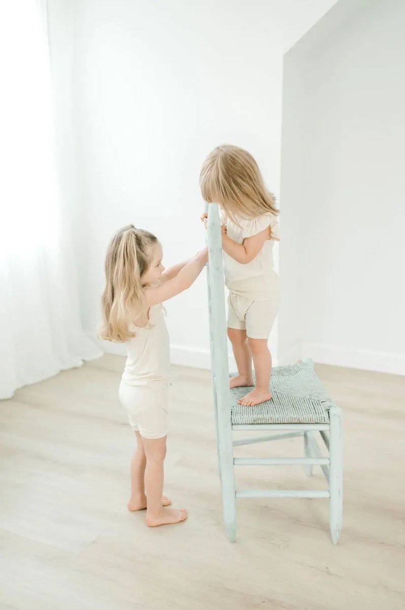 Harp Angel Boutique Ruffle Ribbed Short Set with Ruffle Sleeves - 