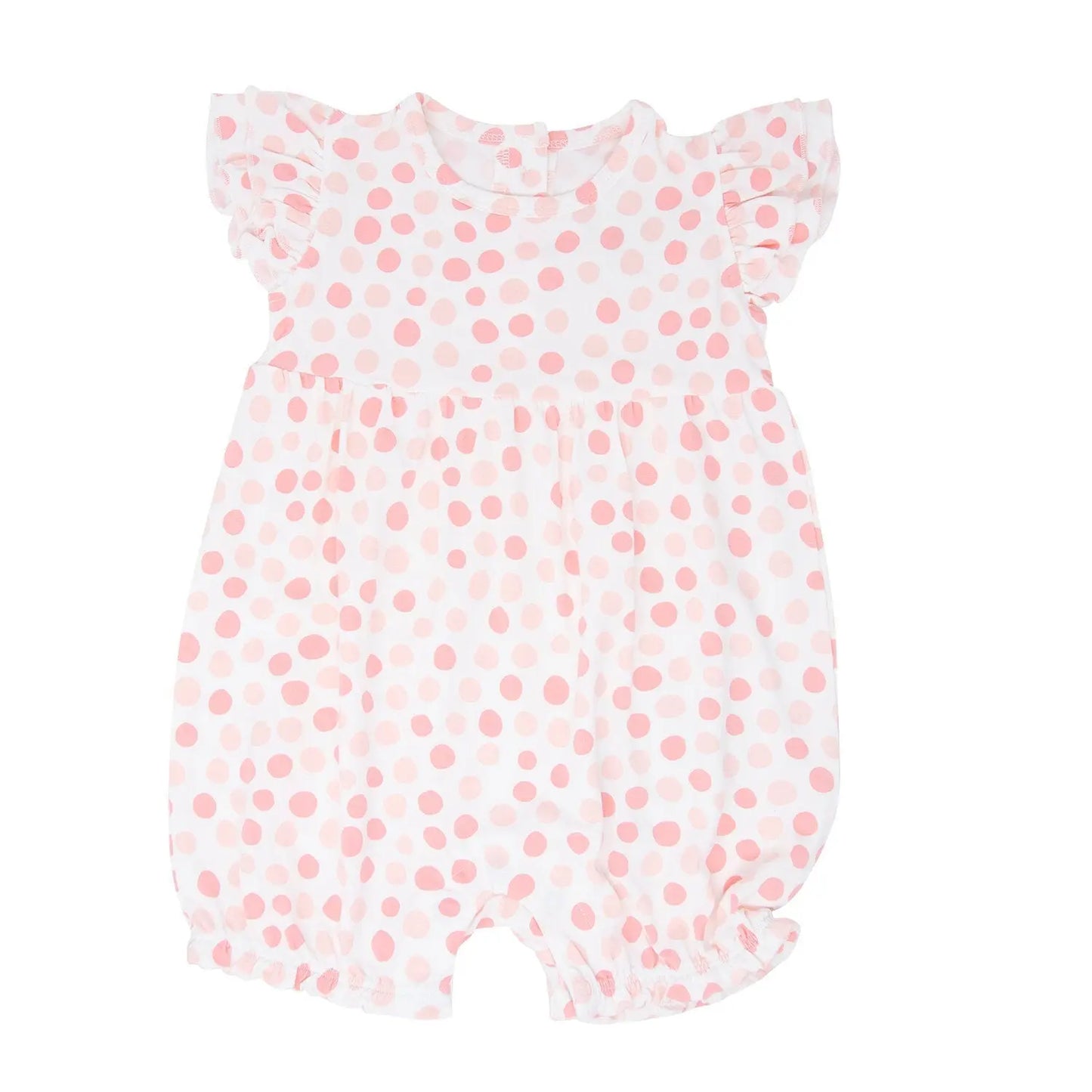 Ruffle Romper for Girls with Flutter Sleeves and Snap Closure Sweet Bamboo
