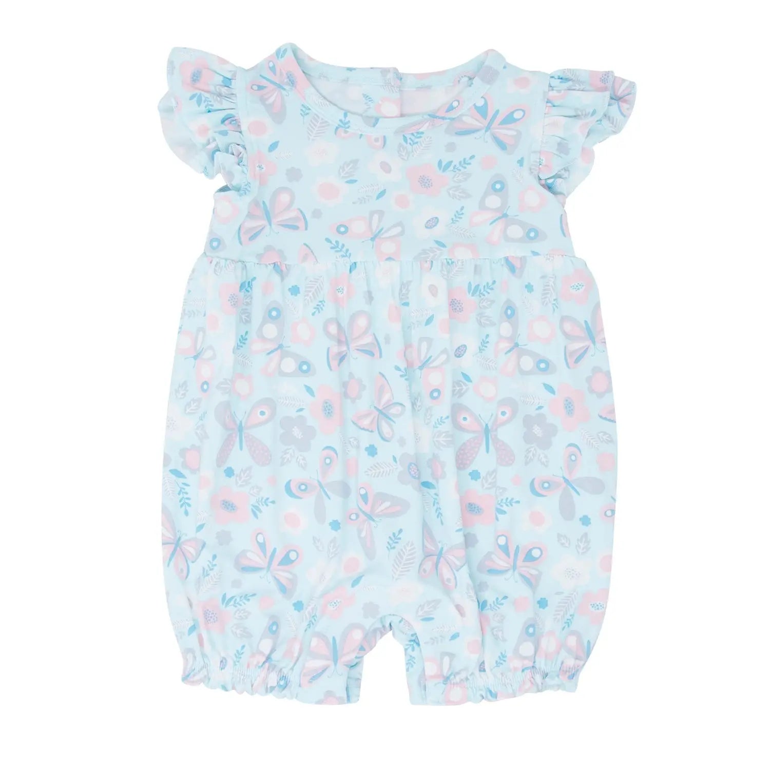 Sweet Bamboo Charming Ruffle Romper with Flutter Sleeves for Active Girls - Apparel & Accessories > Clothing > Baby & Toddler Clothing > Baby One-Pieces baby daywear