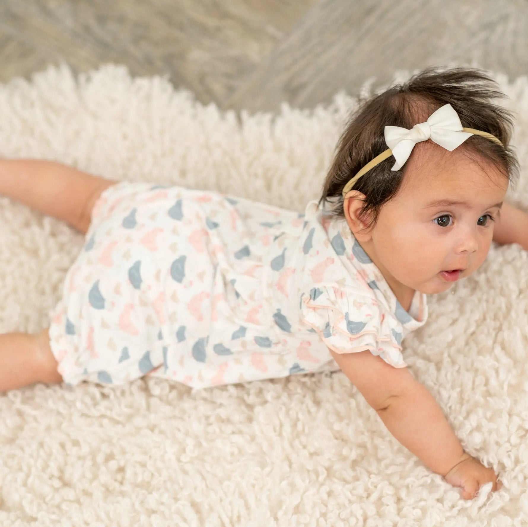 Sweet Bamboo Pink Farm Hens Bamboo Ruffle Romper for Stylish Summer Play for Girls - Apparel & Accessories > Clothing > Baby & Toddler Clothing > Baby One-Pieces baby daywear