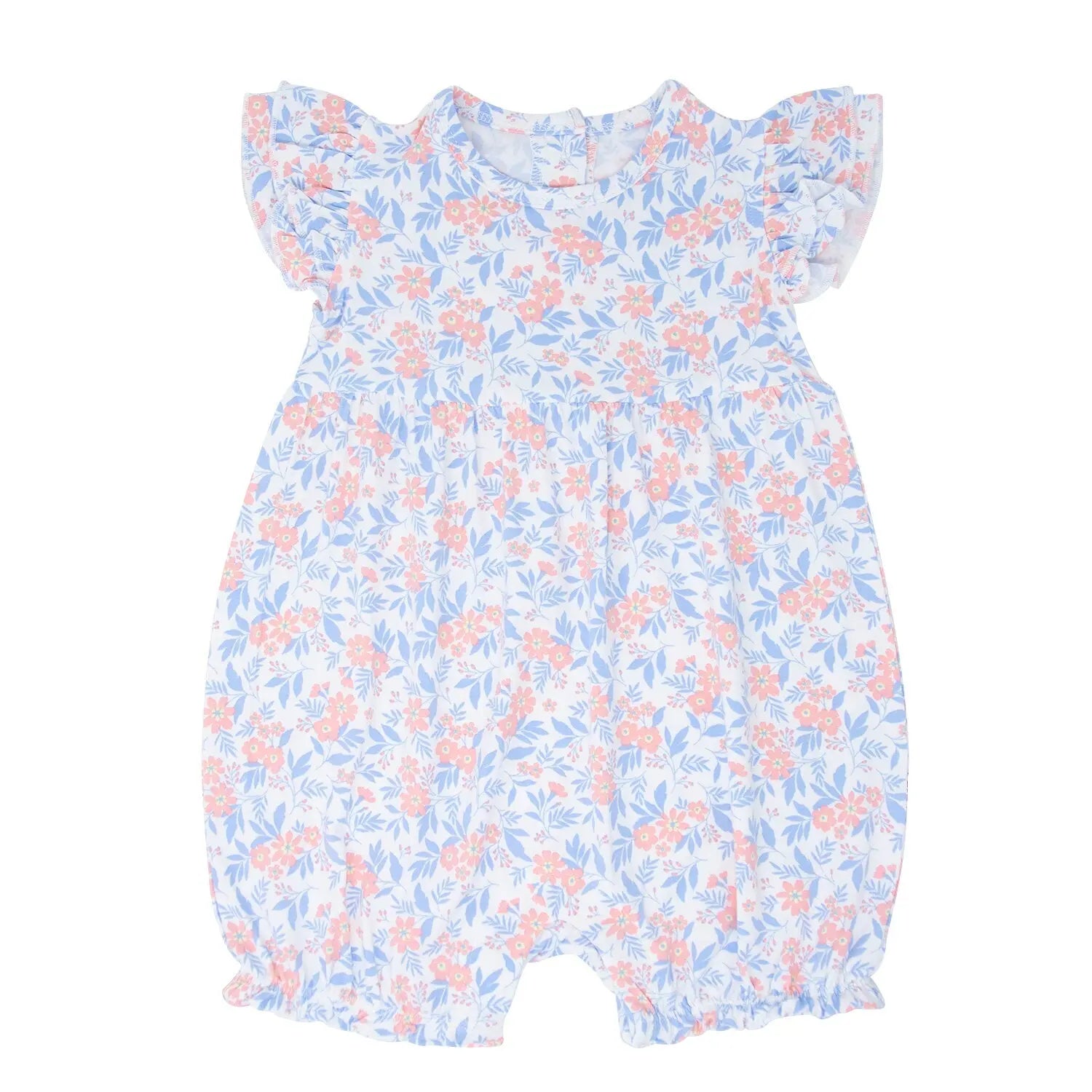 Ruffle Romper for Girls with Flutter Tank Sleeves and Snap Closure Sweet Bamboo