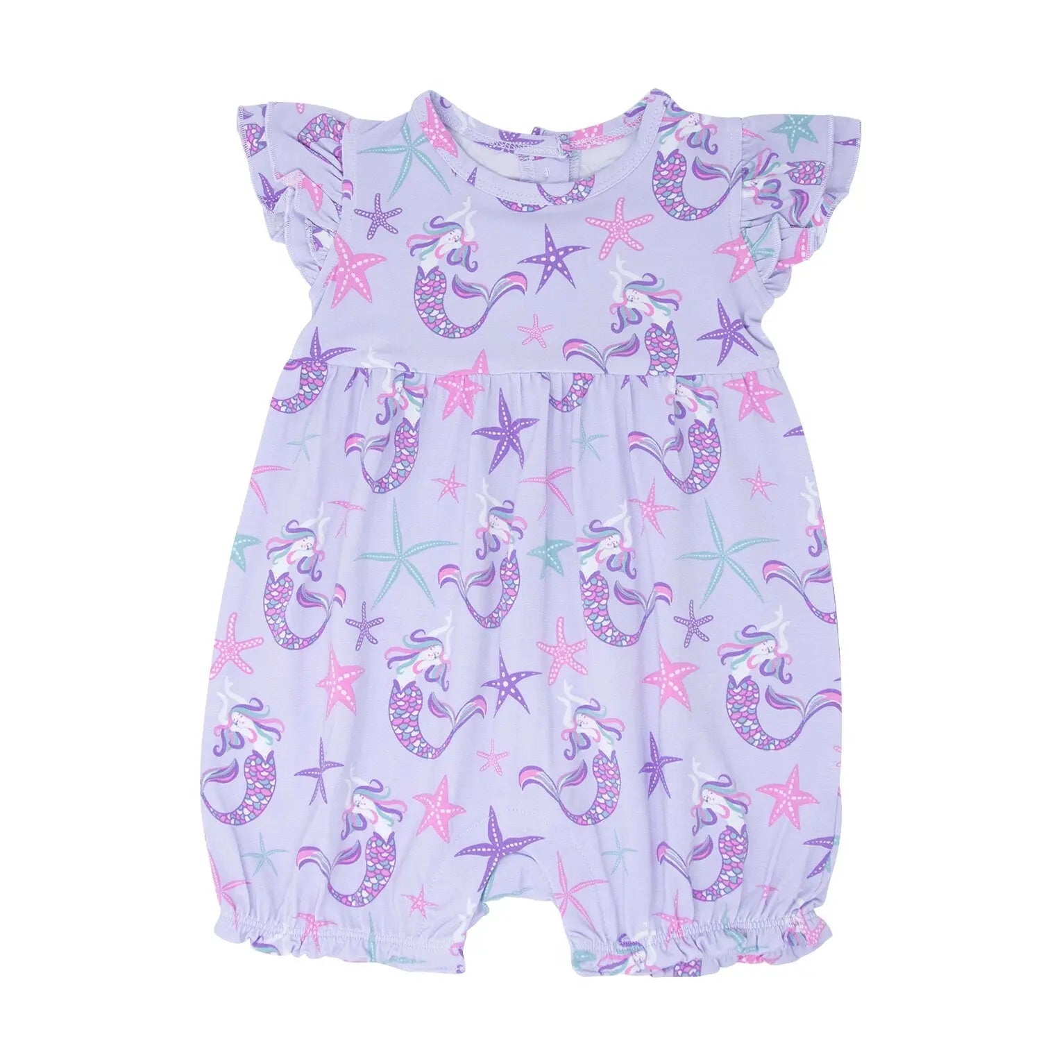 Ruffle Romper for Girls with Flutter Sleeves and Snap Closure Sweet Bamboo