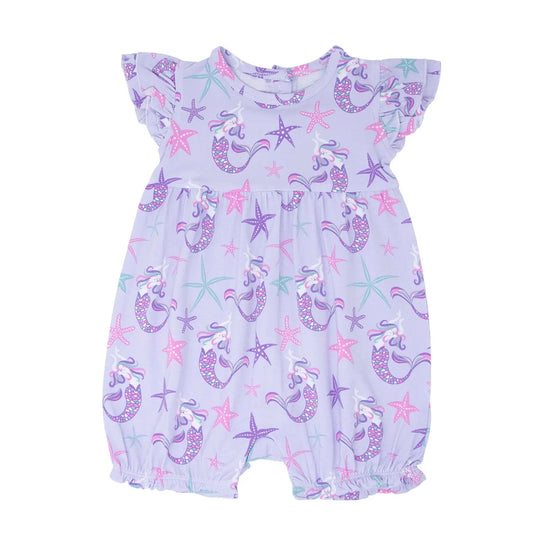 Ruffle Romper for Girls with Flutter Sleeves and Snap Closure Sweet Bamboo